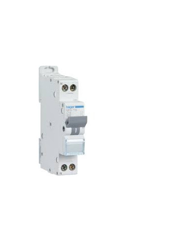 Disjoncteur Phase Neutre 2A 3kA Courbe C bornes à vis 1 Module HAGER MFN702