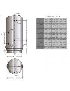 Réservoir SP eau froide sous pression sans vessie HYDROPHORE 6 bars 300 Litres MASSAL 19030 2