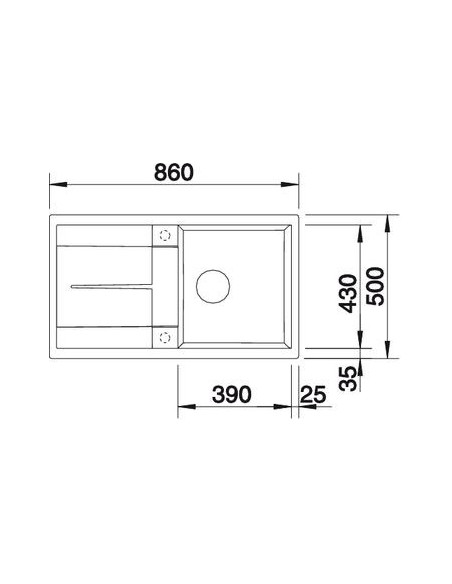 EVIER BLANCOMETRA 5S 1 CUVE AVEC EGOUTOIR BLANC BLANCO 513214