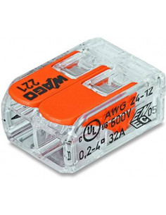 PACK 100 BORNES 2 ENTRÉES A LEVIER WAGO 221-412 2