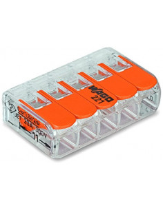 PACK 25 BORNES 5 ENTRÉES A LEVIER WAGO 221-415