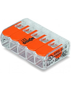 PACK 25 BORNES 5 ENTRÉES A LEVIER WAGO 221-415 2