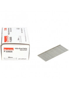 2000 Clous brads T 16 Ga galvanisés pour cloueurs (GF600, DBN600, DBN601, SKN16, NT65A, IM65) MAKITA F-34014
