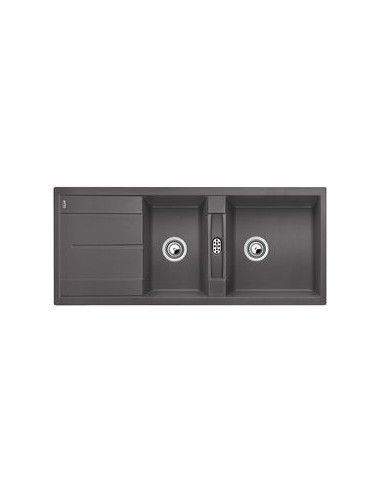 EVIER BLANCOMETRA 8S 2 CUVES + EGOUT GRIS ROCHER BLANCO 518885